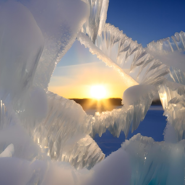 写真 氷の質感の背景