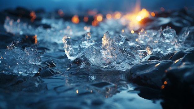 Foto ghiaccio nell'acqua ghiaccio nell'acqua