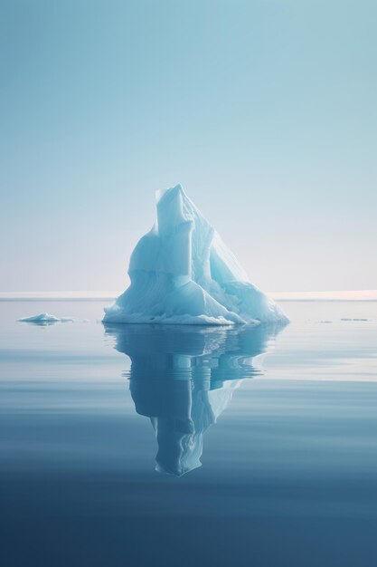 Iceberg in clear blue water