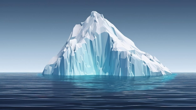 An iceberg floating in the middle of the ocean generative AI