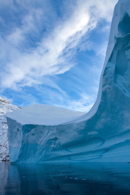 Iceberg floating in Scoresbysund Greenland