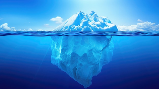 Фото Айсберг плавает в воде дно айсберга видно под водой копируйте пространство
