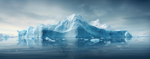 Photo iceberg hidden danger and global warming concept generative ai