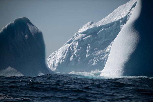 An iceberg is seen up close