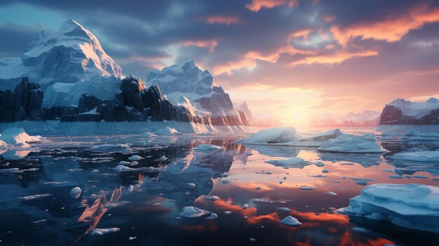 極地の氷山