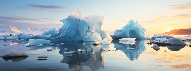 Iceberg in the water Dark blue minimal wallpaper Ice cold empty backdrop