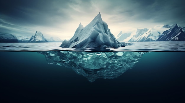 an iceberg in the water