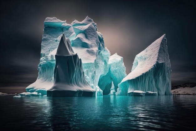 Icebergs in all their splendor AI generated