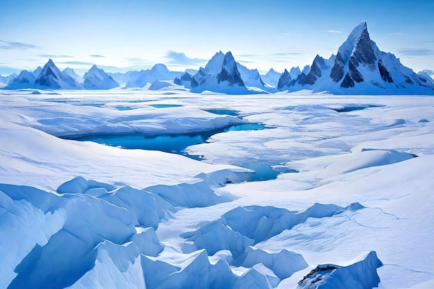 Icebergs in the antarctica global warming concept