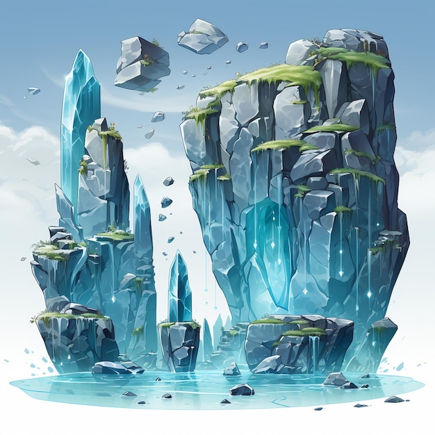 Photo icebergs game assets