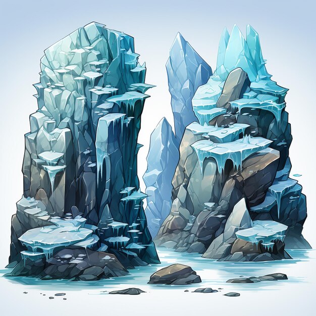 Photo icebergs game assets