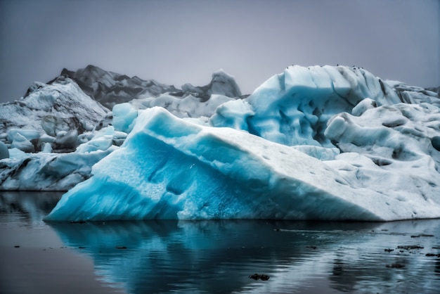 Icebergs in Jokulsarlon glacial lagoon in Iceland.