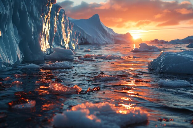 icebergs in the ocean