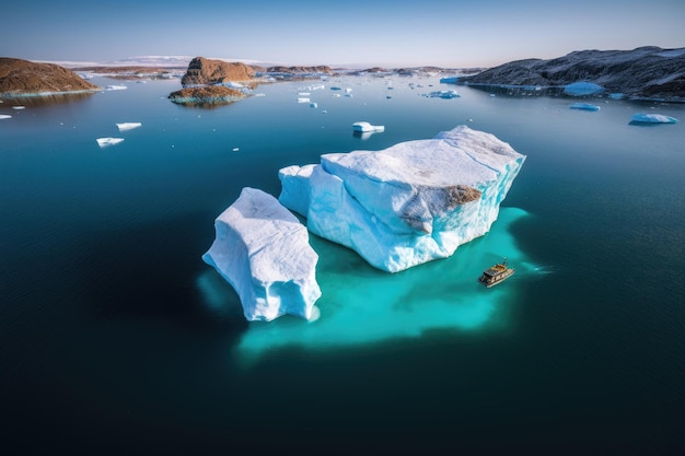 Premium AI Image | Icebergs in the water