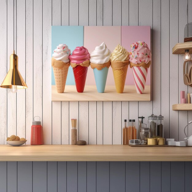 Icecream poster on the wall