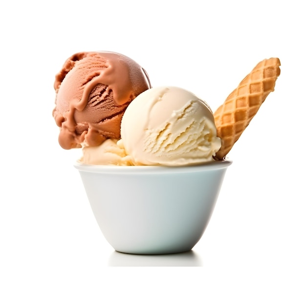 흰색 배경에 고립 된 아이스크림 범위