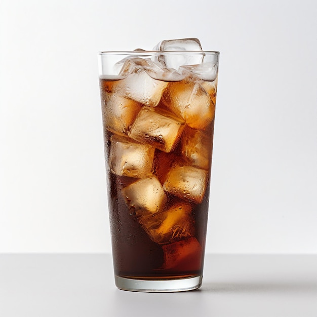 Iced americano with a white background