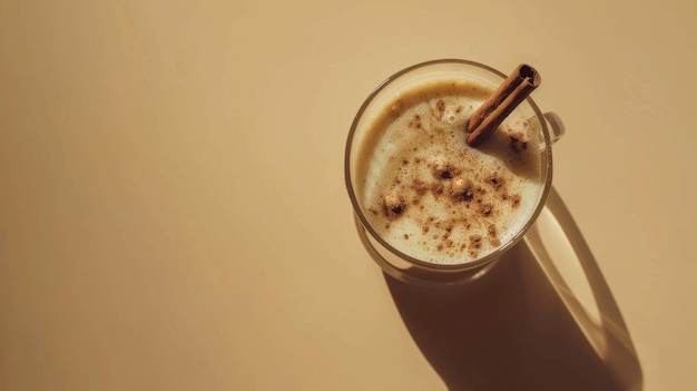 Photo iced chai latte with a cinnamon stick