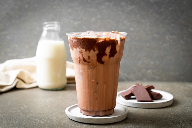 Iced chocolade milkshake drankje