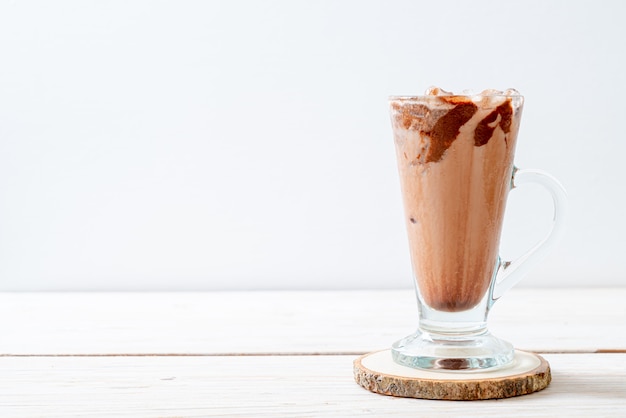 Iced chocolate milkshake drink