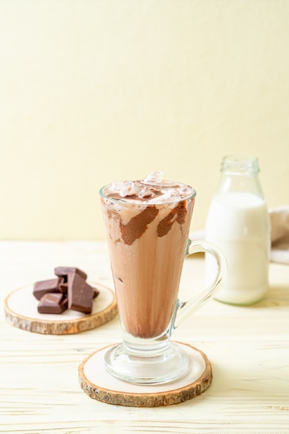 Iced chocolate milkshake 