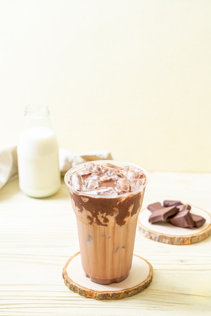 Iced chocolate milkshake