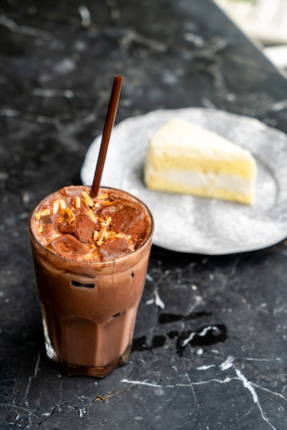 iced chocolate milkshake