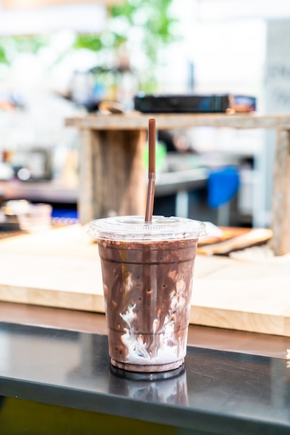 Photo iced chocolate with milk