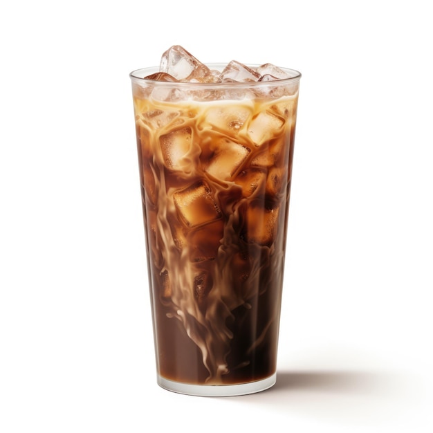 Photo iced coffee cup isolated on white background delicious iced delicious iced latte coffee drink