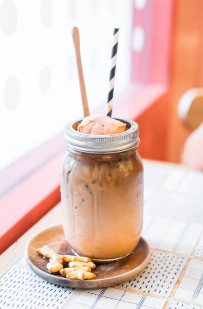 iced coffee in jar