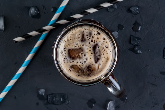 Iced coffee in a Mason Jar