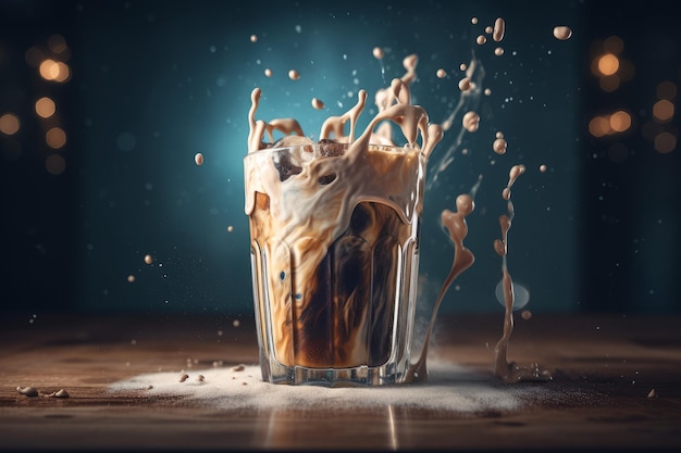 Iced coffee straw Generate Ai