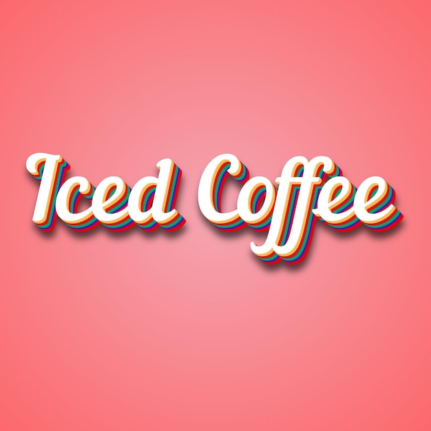 Photo iced coffee text effect photo image cool