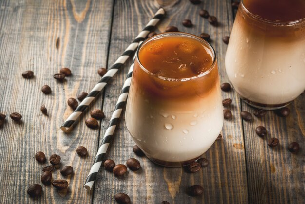 Iced coffee with caramel