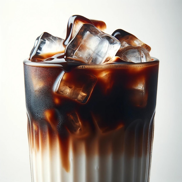 Iced Coffee with Melting Ice Cubes