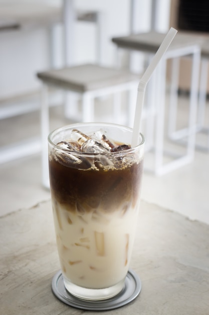 Iced coffee with soy milk
