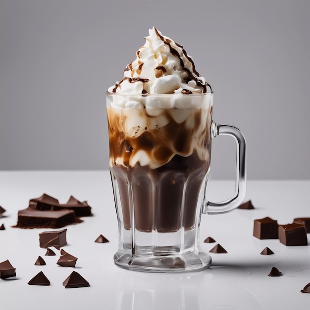 アイスコーヒー ホイップクリームとチョコレートソースの爽やかなコーヒー