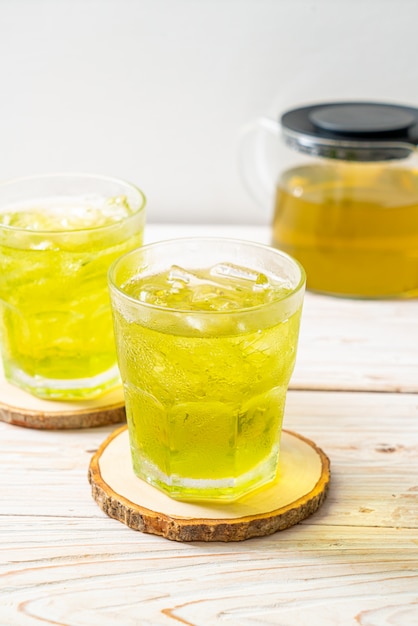 iced Japanese green tea