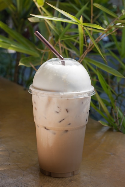 Photo iced latte coffee