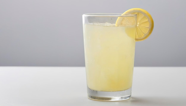 Iced lemon juice glass