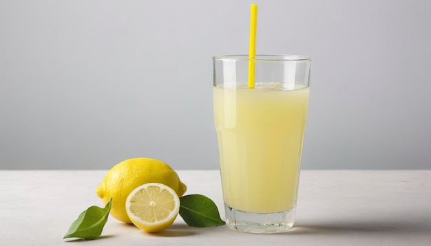 Iced lemon juice glass