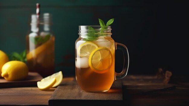 Чай со льдом и лимоном Иллюстрация AI GenerativexA