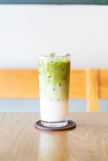 iced matcha green tea with milk