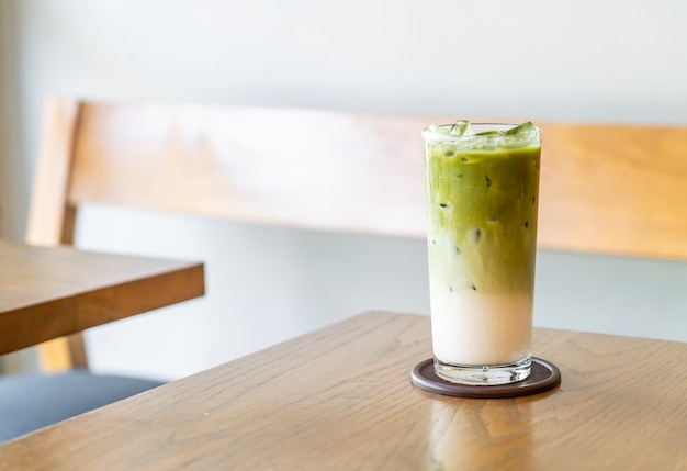 iced matcha green tea with milk