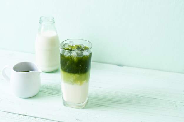 iced matcha groene thee latte