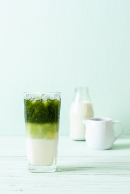 iced matcha groene thee latte