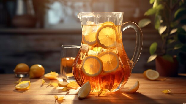 Iced Tea Pitcher Met Citroenschijfjes