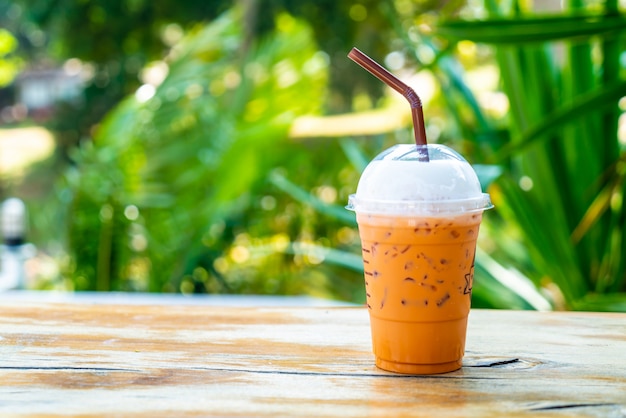 iced Thai milk tea cup