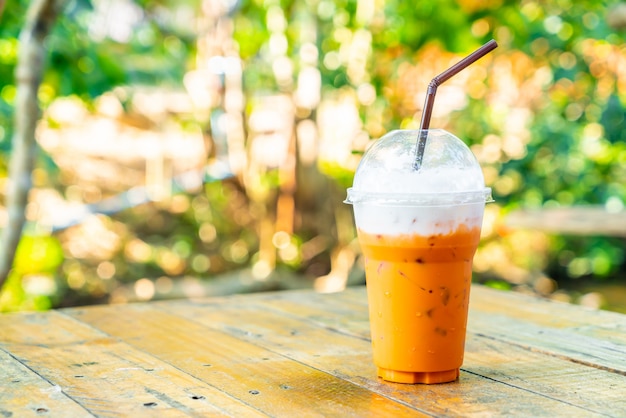 iced Thai milk tea cup