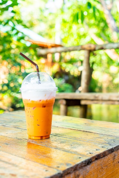 iced Thai milk tea cup